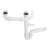 McAlpine Syfon zlewozmywakowy podwójny rurowy 6/4"x50mm z podłączeniem HC7+DO2-W
